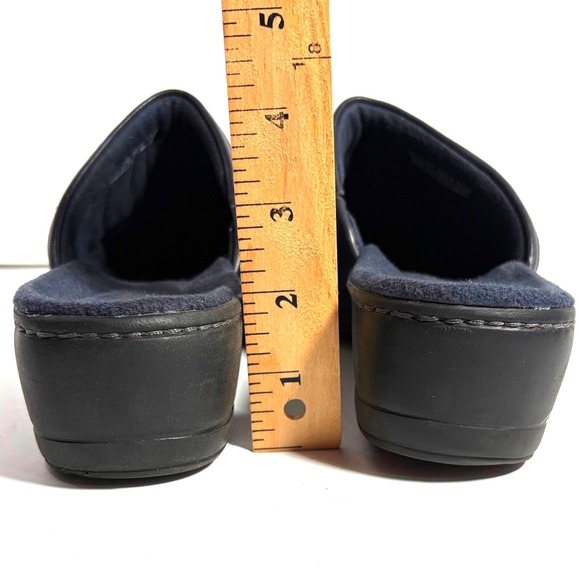 Clarks Hayla Merle Leather Mule Slip-on Clogs Navy Shoes Size 8.5 M 26101760 - Picture 4 of 11